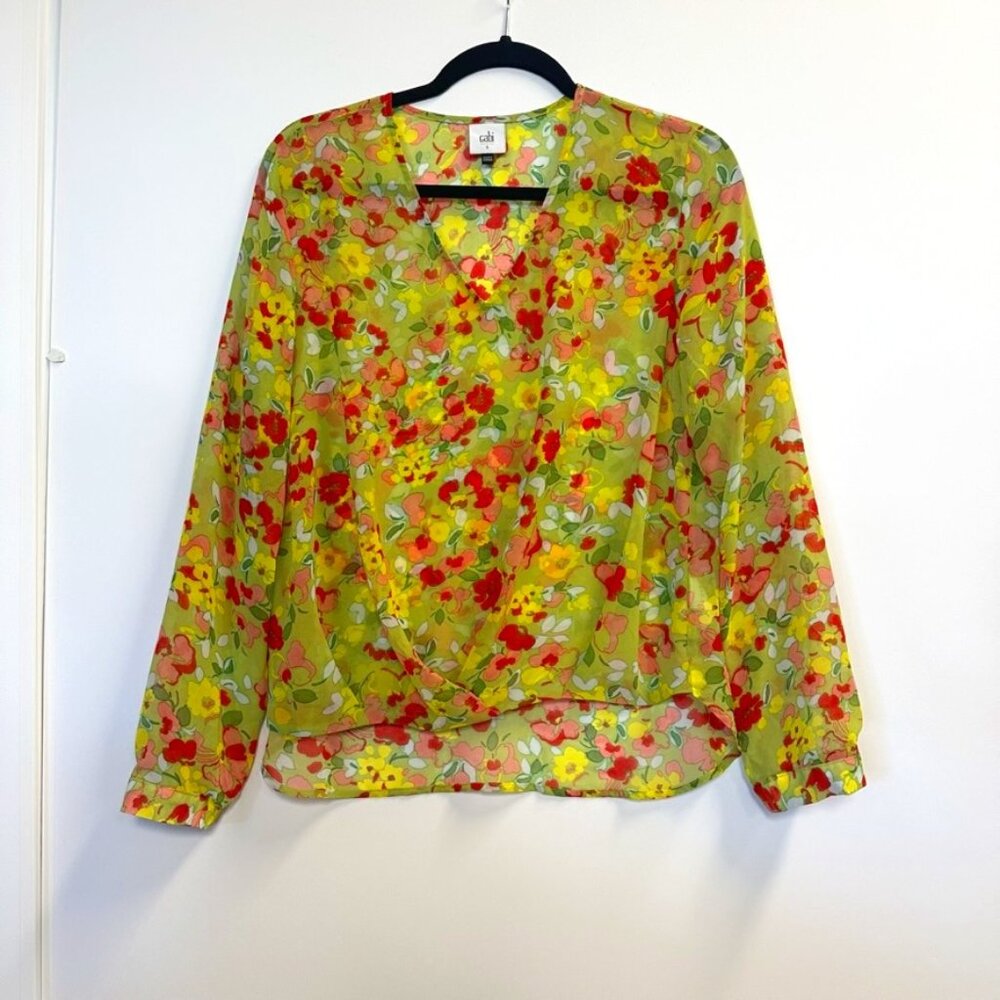 Cabi long sleeve flower blouse